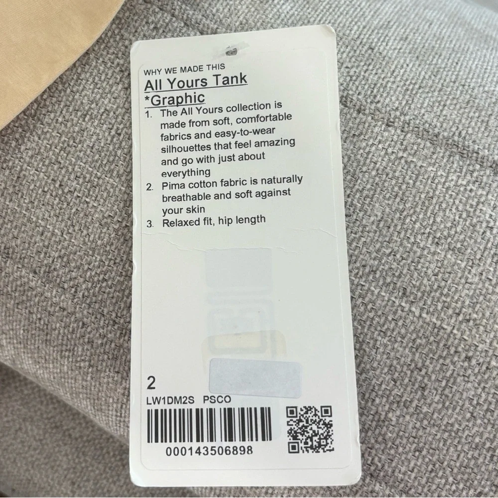 NWT Lululemon All Yours Graphic Tank Top In Prosecco Size 2